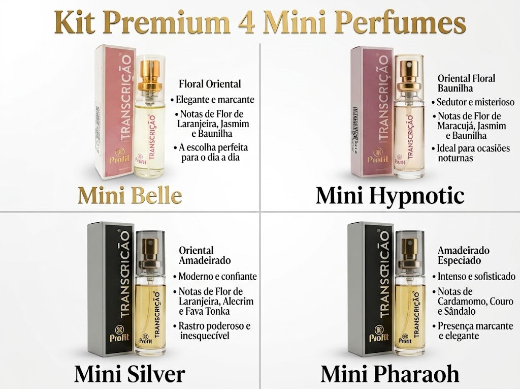 Kit Premium Mini Perfumes de Bolso - Misto - Alta Fixação
