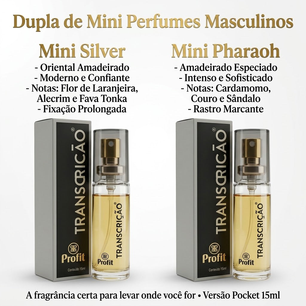 Kit 2 Mini Perfumes Masculinos Bolso Amadeirado Alta Fixação